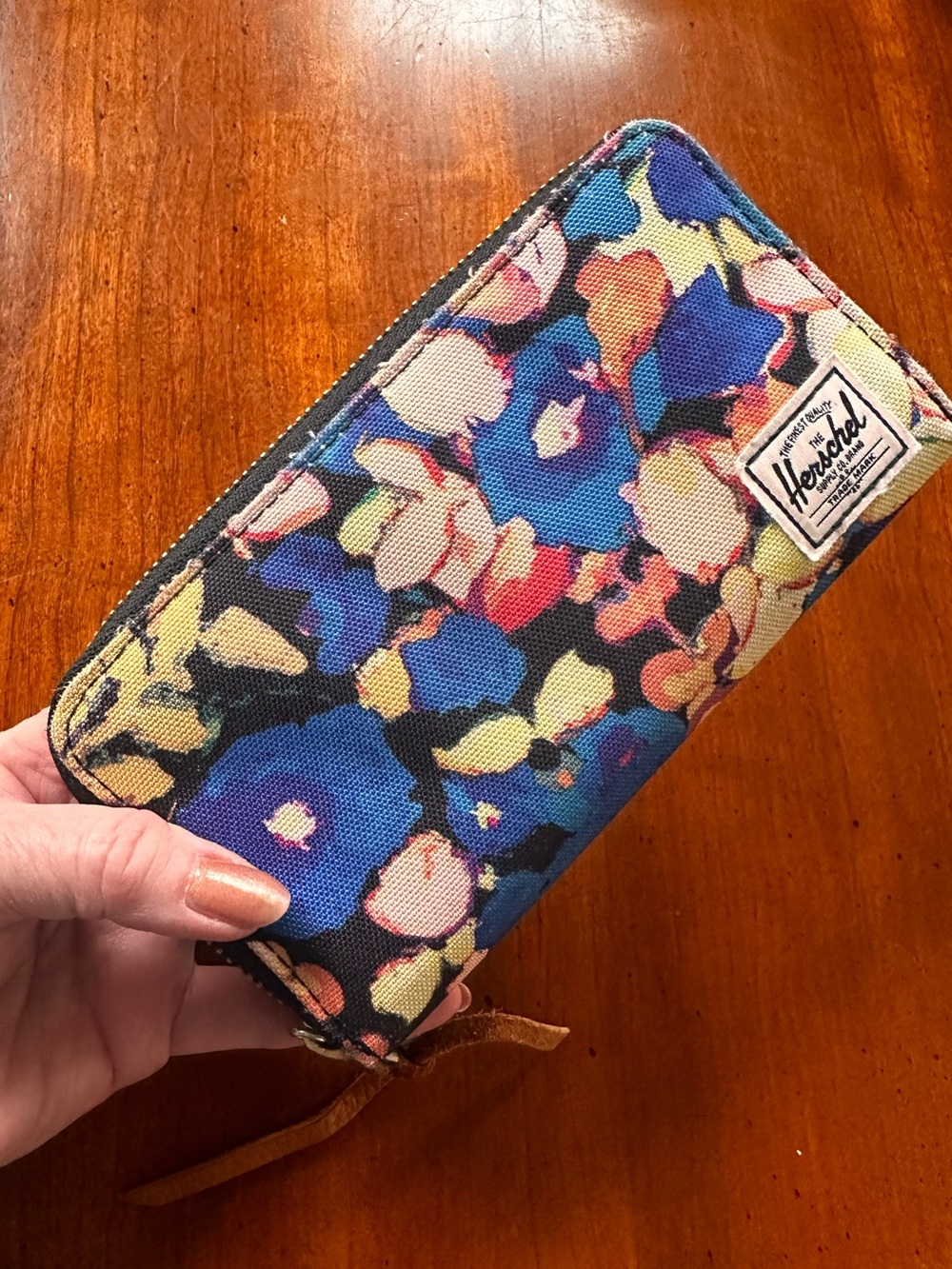 Herschel Supply Company Floral Zip Wallet - Blue Multi Floral